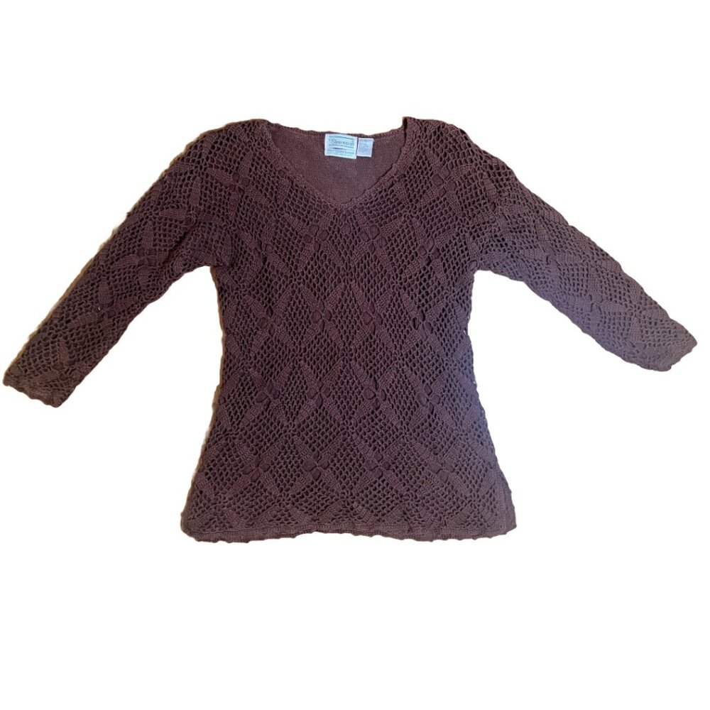 Vintage hand-knit crochet sweater